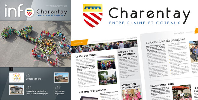 Logo et bulletin municipal de la mairie de Charentay